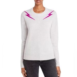 AQUA - Cashmere Lightning Bolt Sweater 100% Cashmere Sz S